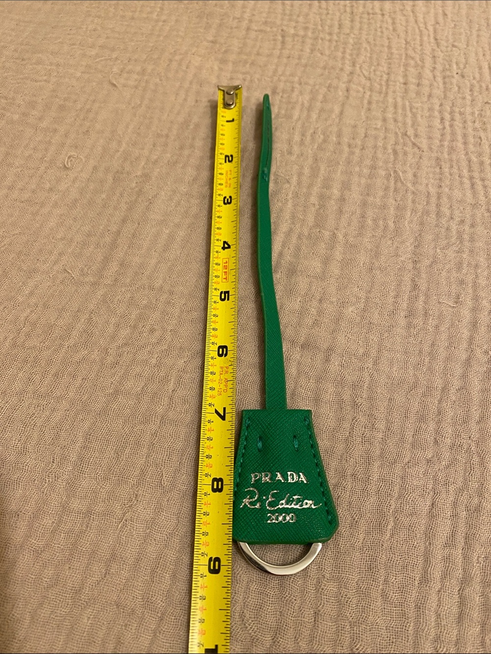 Prada Green Saffiano Re-Edition 2000 Keyring - Picture 3 of 6